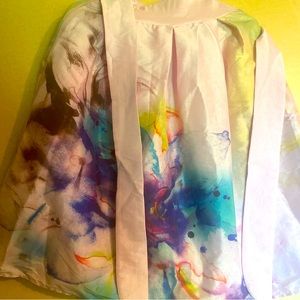 Patterned A cut midi skirt with belt